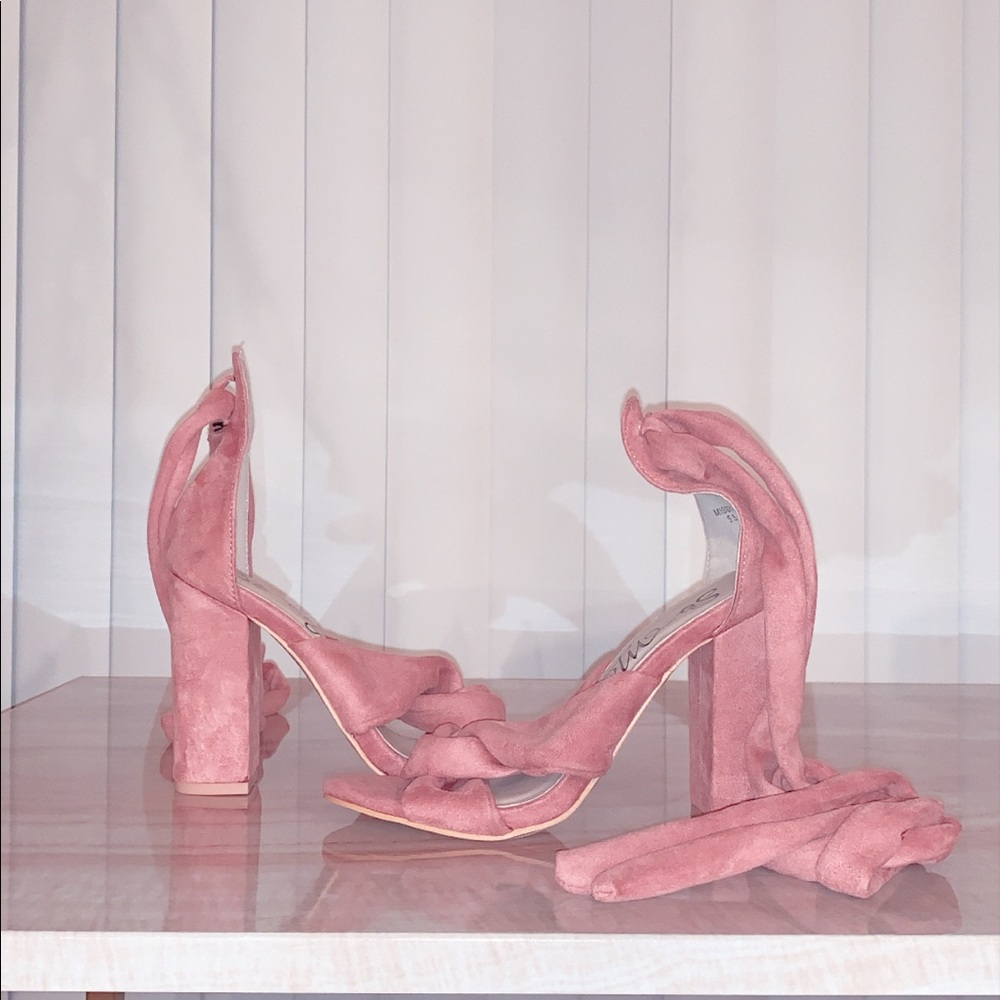 Pink Suede Lace-Up heels